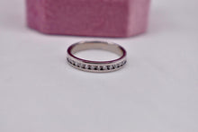 Load image into Gallery viewer, Vintage 14K White Gold Diamond Channel Set Wedding Band 0.30cts