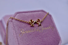 Load image into Gallery viewer, Pre Loved Authentic TCO Paloma Picasso Classic 18K Yellow Gold Double Loving Heart Diamond Dainty Bracelet
