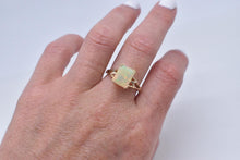 Load image into Gallery viewer, 14K Yellow Gold Emerald Cut Opal Solitaire Classic Ring