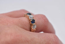 Load image into Gallery viewer, Vintage 14K Yellow Gold Sapphire and Diamond Heavy S Style Band