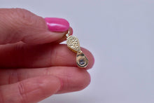 Load image into Gallery viewer, Vintage 14k Gold & Zircon Animated Jewelers Loupe Charm