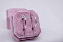 Load image into Gallery viewer, Vintage 14K White Gold 24mm Classic Tube Hoop Earrings