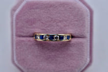 Load image into Gallery viewer, Vintage 14K Yellow Gold Vintage Channel Set Sapphire & Diamond Band