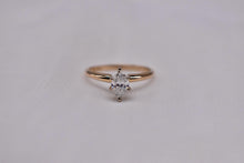 Load image into Gallery viewer, Vintage 14K Yellow Gold Solitaire 0.36cts Marquise Diamond Engagement Ring