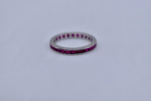 Load image into Gallery viewer, Vintage Art Deco Platinum Square Cut Channel Set Ruby Eternity Band
