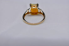 Load image into Gallery viewer, 14K Yellow Gold Emerald Cut Opal Solitaire Classic Ring