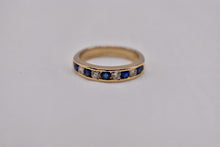 Load image into Gallery viewer, Vintage 14K Yellow Gold Vintage Channel Set Sapphire & Diamond Band