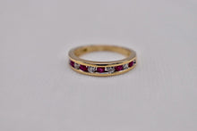 Load image into Gallery viewer, Vintage 14K Yellow Gold Vintage Channel Set Ruby & Diamond Band