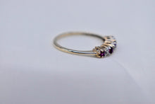 Load image into Gallery viewer, Vintage 10K Yellow Gold Vintage Dainty Ruby & Diamond Band