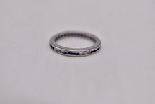Load image into Gallery viewer, Vintage Art Deco Platinum Square Cut Channel Set Sapphire & Diamond Eternity Band