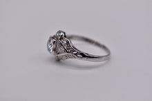 Load image into Gallery viewer, Vintage 18K White Gold Art Deco Old European Cut Accented Diamond Engagement Ring