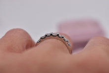 Load image into Gallery viewer, 14K White Gold Unique Round & Baguette Bar Channel Natural 0.36cts Diamond Band