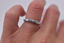 Load image into Gallery viewer, 14K White Gold Unique Round & Baguette Bar Channel Natural 0.36cts Diamond Band