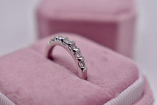 Load image into Gallery viewer, 14K White Gold Unique Round & Baguette Bar Channel Natural 0.36cts Diamond Band