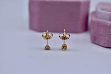 Load image into Gallery viewer, 14K Yellow Gold Round Dainty Natural Diamond Push Back Martini Stud Earrings 0.18cts
