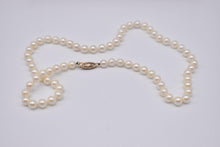 Load image into Gallery viewer, Vintage 14K Yellow Gold 19 Inch 6mm Fresh Water Cultured White Pearl Necklace Strand