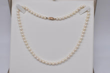 Load image into Gallery viewer, Vintage 14K Yellow Gold 19 Inch 6mm Fresh Water Cultured White Pearl Necklace Strand