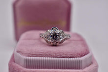 Load image into Gallery viewer, Vintage 18K White Gold Art Deco Old European Cut Accented Diamond Engagement Ring