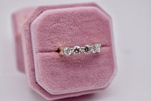 Load image into Gallery viewer, 18K Yellow Gold & Platinum Vintage 1.50cts Five Stone Natural Diamond Anniversary Band