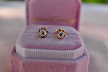 Load image into Gallery viewer, Victorian 14K Gold Round Natural Old Mine Cut Diamond Screw Back Stud Earrings 0.80cts