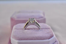 Load image into Gallery viewer, 14K White Gold Vintage IGI Certified 0.72cts Princess Cut Half Bezel Diamond Engagement Ring