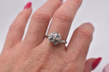 Load image into Gallery viewer, Antique Art Deco 14K White Gold Natural Two Stone Toi et Moi Old European Cut Diamond Engagement Ring
