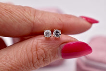 Load image into Gallery viewer, 14K White Gold Round Natural Diamond Screw Back Stud Earrings 0.50cts