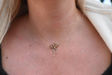 Load image into Gallery viewer, 14K Yellow Gold Victorian Seed Pearl Lavalier Bow Necklace