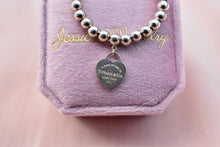 Load image into Gallery viewer, Preloved Vintage TCO Genuine Mini Pink Enamel Heart Beaded Bracelet Sterling Silver
