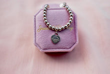 Load image into Gallery viewer, Preloved Vintage TCO Genuine Mini Pink Enamel Heart Beaded Bracelet Sterling Silver