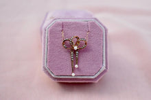 Load image into Gallery viewer, 14K Yellow Gold Victorian Seed Pearl Lavalier Bow Necklace