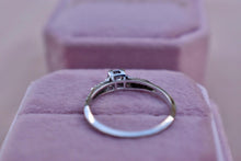 Load image into Gallery viewer, Art Deco 18K White Gold Diamond Dainty Accented Engagement Ring