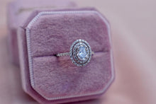 Load image into Gallery viewer, 14K White Gold Double Halo IGI Certified 1.30cts Lab Grown Oval Diamond Engagement Ring