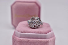 Load image into Gallery viewer, Platinum Art Nouveau Revival Swirl Style Natural Multi Diamond Ring