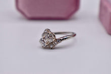 Load image into Gallery viewer, Antique Art Deco 14K White Gold Natural Two Stone Toi et Moi Old European Cut Diamond Engagement Ring