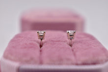 Load image into Gallery viewer, 14K White Gold Round Natural Diamond Screw Back Stud Earrings 0.50cts