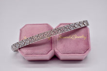 Load image into Gallery viewer, 14K White Gold Vintage Art Deco Inspired Round 4.00cts Natural Diamond Tennis Bracelet