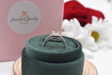 Load image into Gallery viewer, Princess Cut Diamond Halo Engagement Ring  1.00cts GSI1 14K White Gold