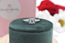 Load image into Gallery viewer, Princess Cut Diamond Halo Engagement Ring  1.00cts GSI1 14K White Gold