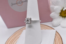 Load image into Gallery viewer, Princess Cut Diamond Halo Engagement Ring  1.00cts GSI1 14K White Gold