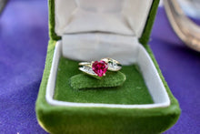 Load image into Gallery viewer, Vintage 10K Yellow Gold Imitation Ruby and Diamond Ring