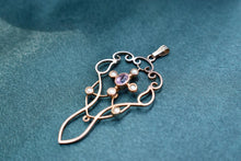 Load image into Gallery viewer, 10K Rose Gold Victorian Amethyst and Pearl Charm/Pendant