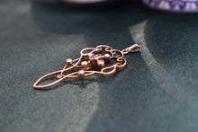 Load image into Gallery viewer, 10K Rose Gold Victorian Amethyst and Pearl Charm/Pendant