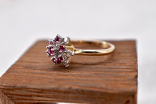 Load image into Gallery viewer, 18K Yellow Gold Vintage Ruby & Diamond Cocktail Ring
