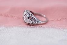 Load image into Gallery viewer, Reserved Listing Second Payment Only Antique Art Deco Platinum Two Stone Filigree Diamond Engagement Ring