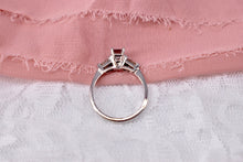 Load image into Gallery viewer, 14K White Gold Emerald Cut Diamond Ring with Baguette Accents