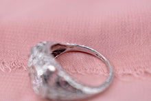 Load image into Gallery viewer, Reserved Listing Second Payment Only Antique Art Deco Platinum Two Stone Filigree Diamond Engagement Ring