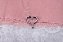 Load image into Gallery viewer, 10K White Gold/Platinum Vintage Diamond Heart Pendant/Necklace