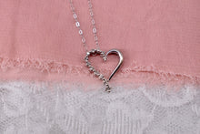 Load image into Gallery viewer, 10K White Gold/Platinum Vintage Diamond Heart Pendant/Necklace
