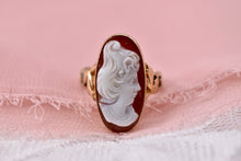 Load image into Gallery viewer, Vintage 10K Rose Gold Art Nouveau Carnelian Cameo Ring